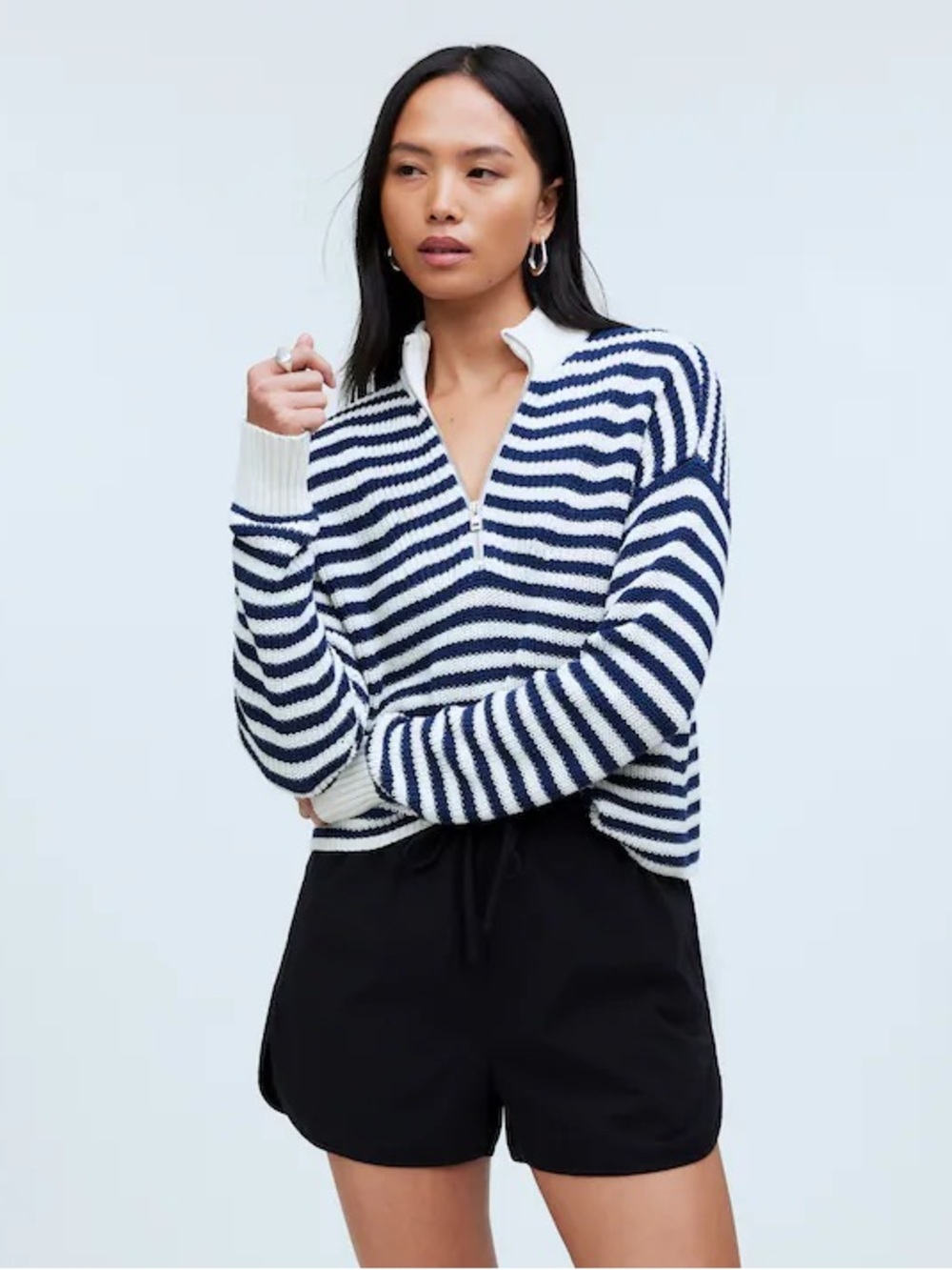 Madewell Ribbed Half Zip Sweater Medium